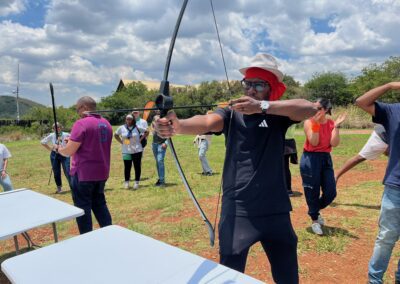 Amazing Race Event - the Archery activity at Thabo Eco Hotel for Aluwani Year End Event