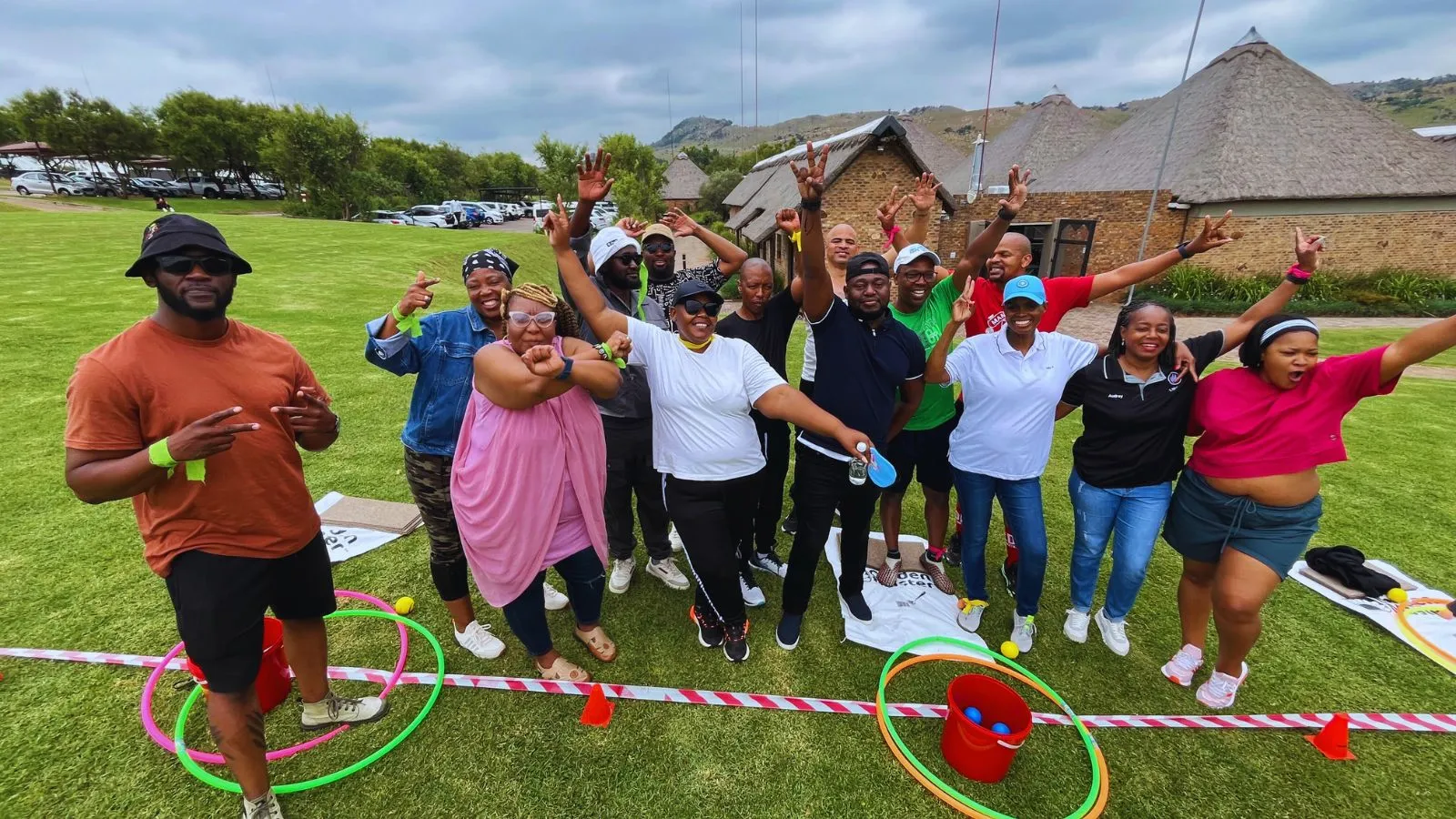 corporate amazing race team building Pretoria at Irene Country Lodge with teams completing outdoor challenges and activities